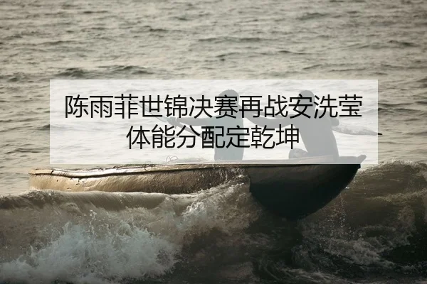 陈雨菲世锦决赛再战安洗莹 体能分配定乾坤